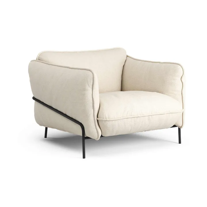 Continental armchair - Sealife Light beige/white-black lacquered steel - Swedese