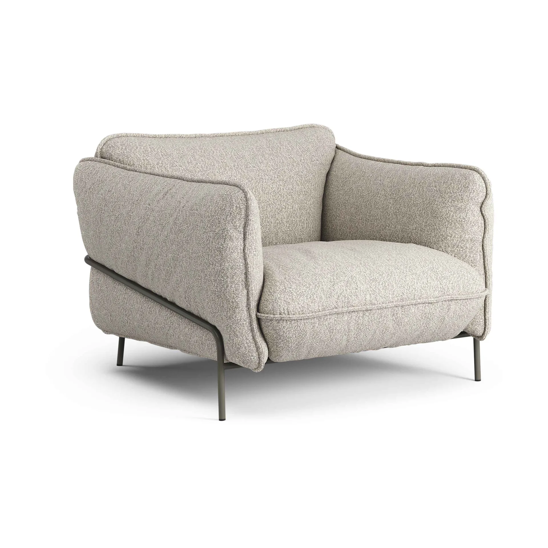 Continental armchair, Wave Cobblestone-orkangrå Swedese