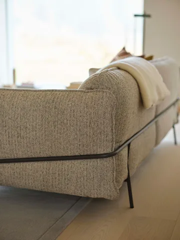 Continental sofa - Sealife Dark beige/white-chromed steel - Swedese