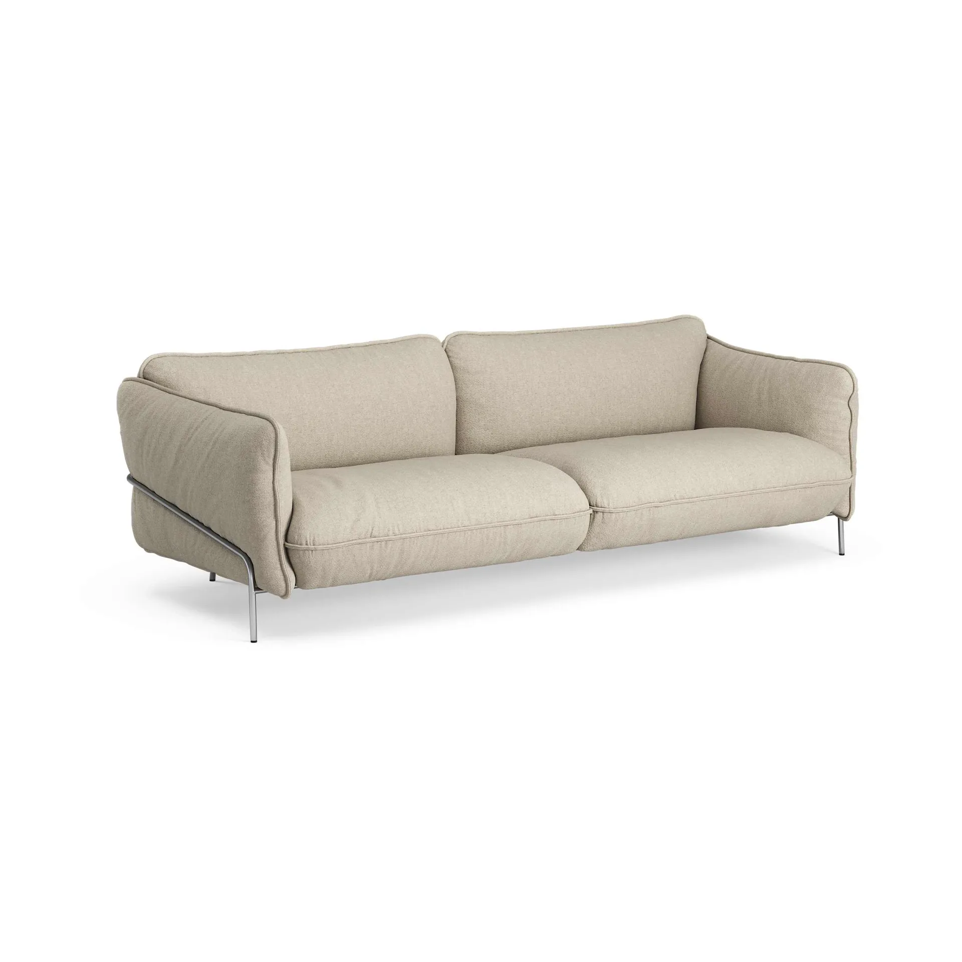 Continental sofa, Sealife Dark beige/white-chromed steel Swedese