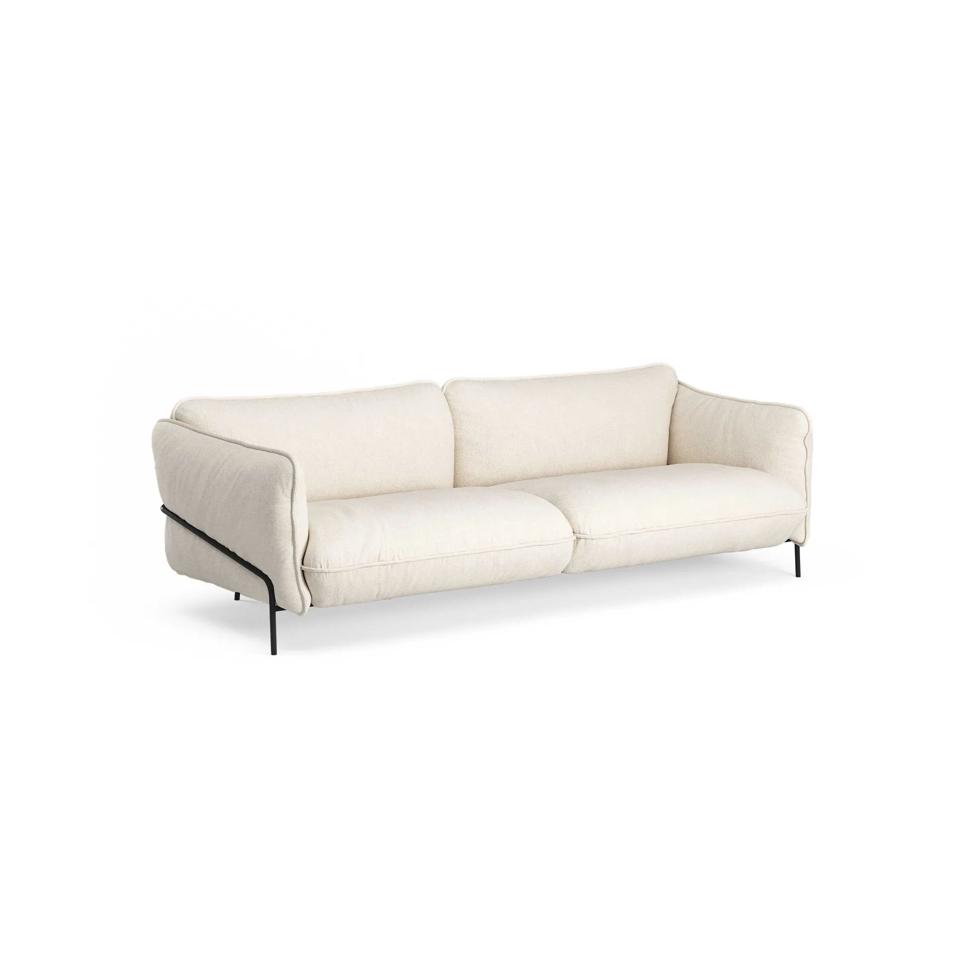 Continental sofa, Sealife Ivory/sand-black lacquered steel Swedese