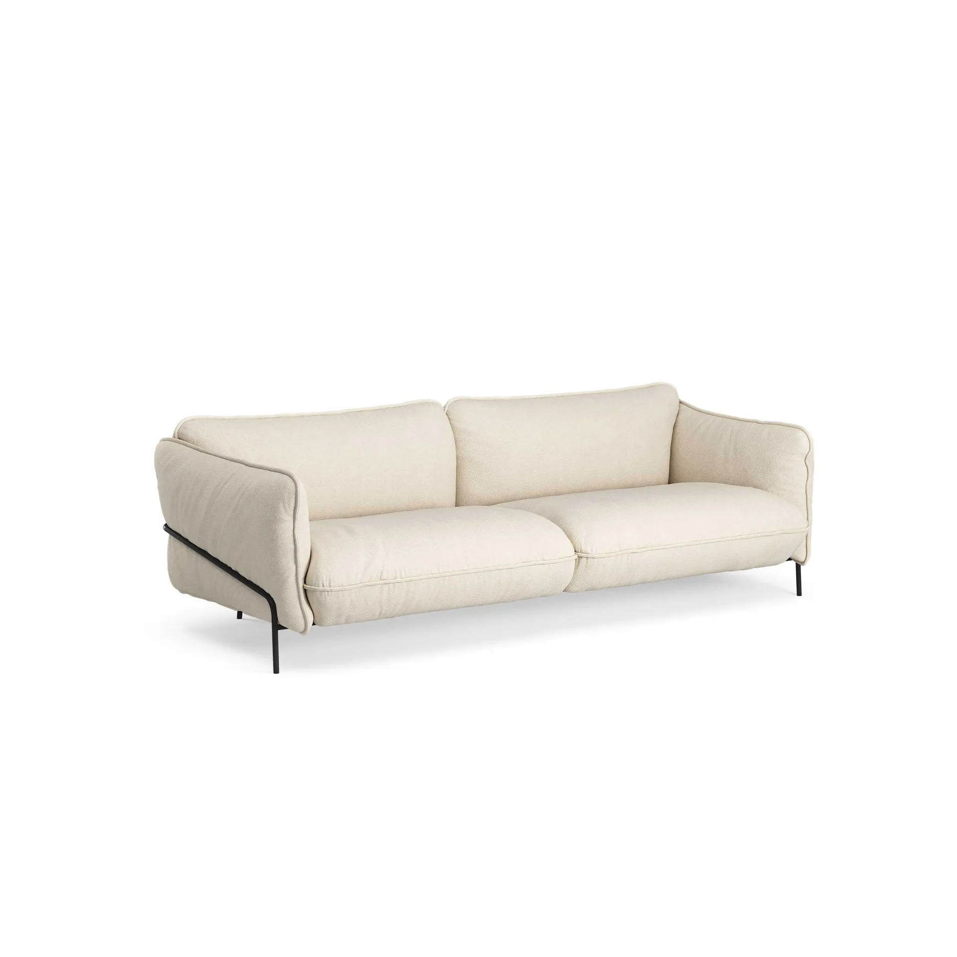 Continental sofa, Sealife Light beige/white-black lacquered steel Swedese