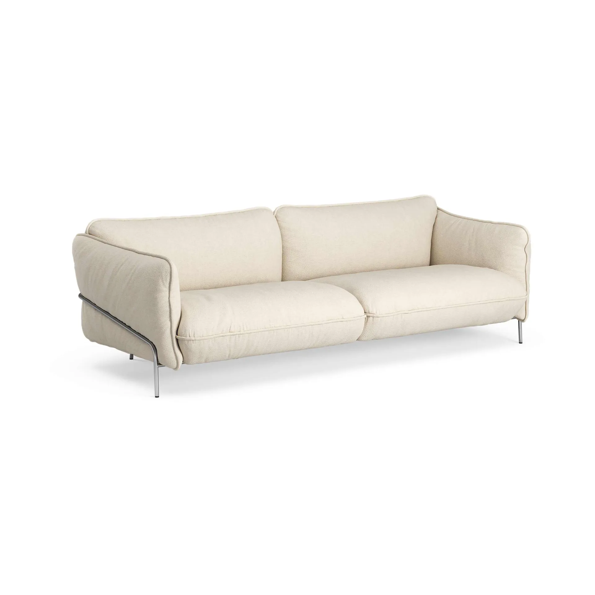 Continental sofa, Sealife Light beige/white-chromed steel Swedese