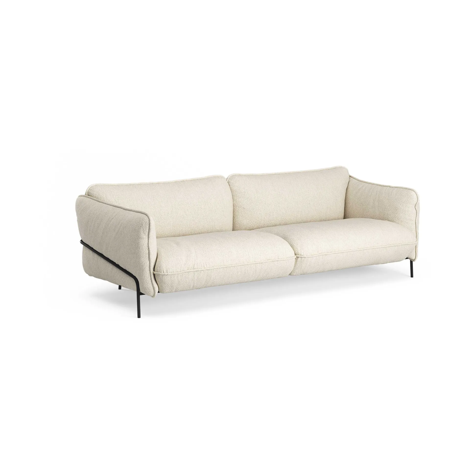 Continental sofa, Wave Champagne-black lacquered steel Swedese