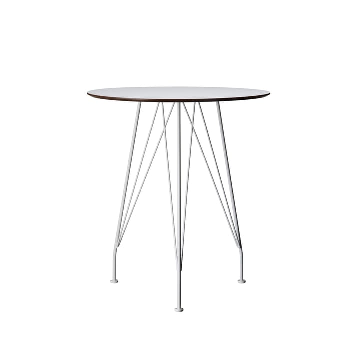 Desirée café table - White laminate, ø110cm, white lacquered base - Swedese