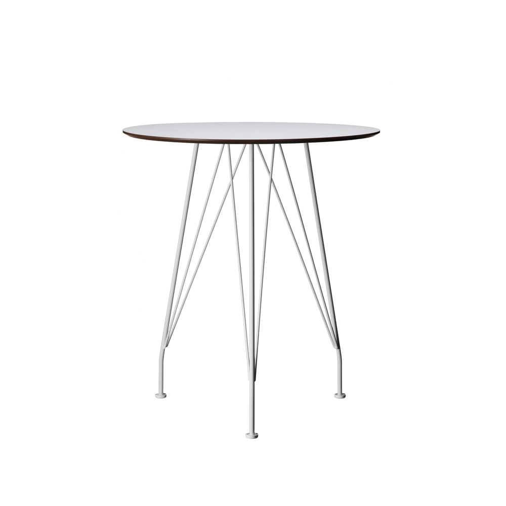 Swedese Desirée café table White laminate, o110cm, white lacquered base