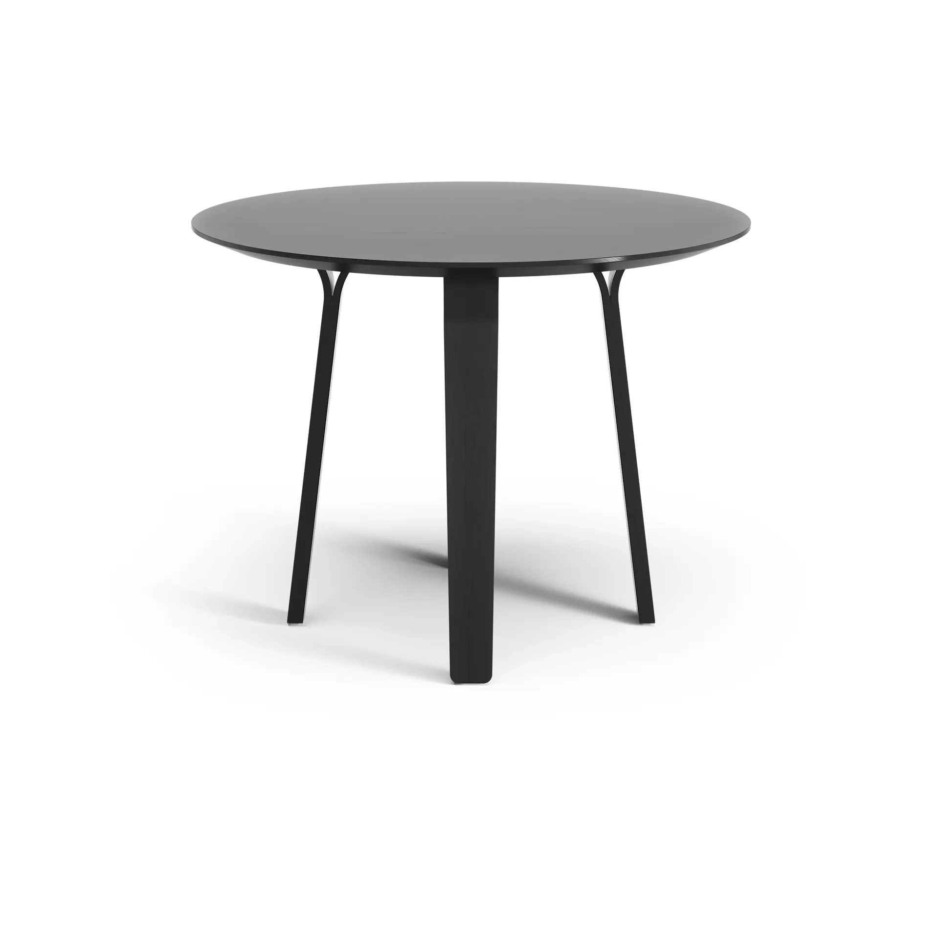 Divido dining table, Ash black glazed. ø95cm Swedese