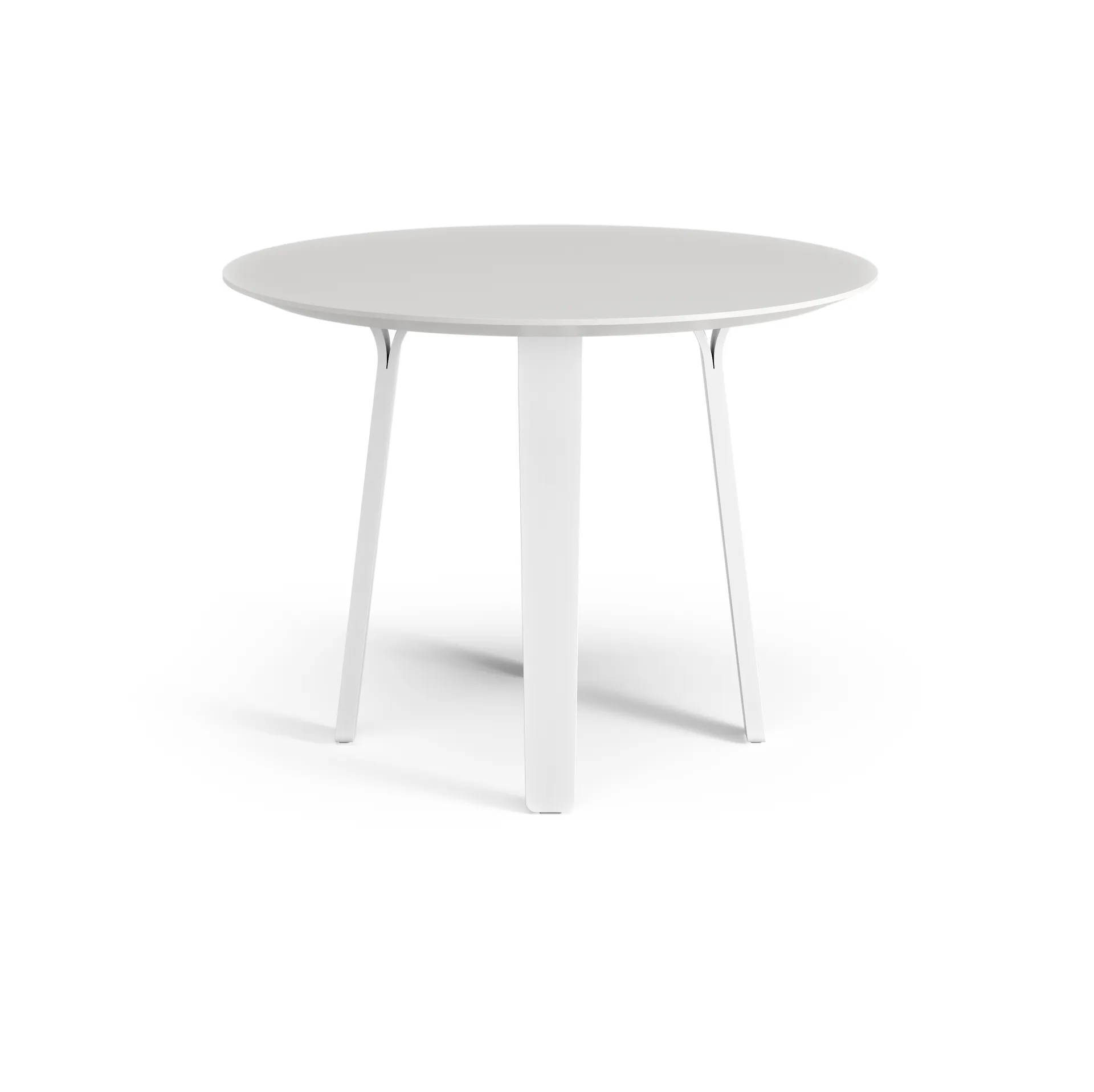 Divido dining table, White. ø95cm. White glazed ash leg Swedese