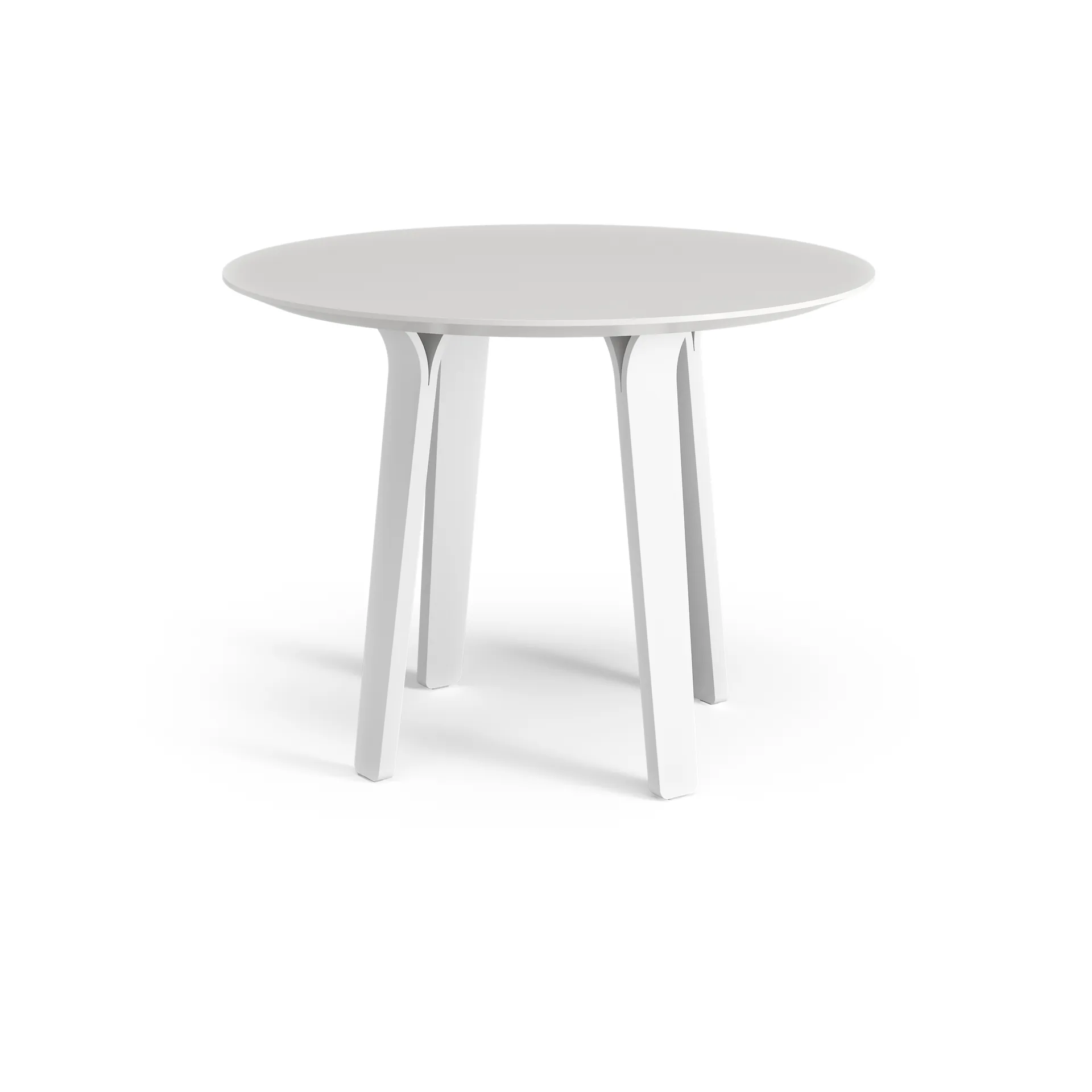 Divido dining table, White. ø95cm. White glazed ash leg Swedese