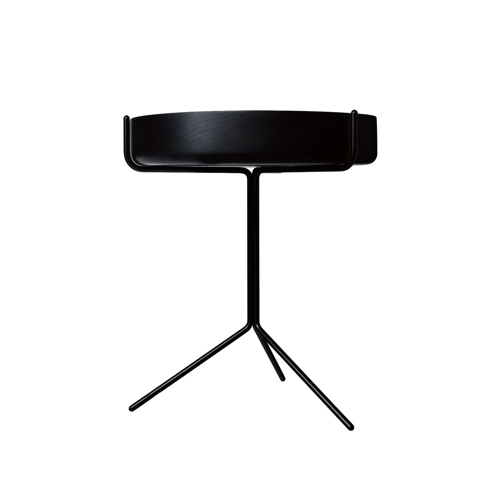 Swedese Drum table Black glazed-h.46cm-black stand | Scandinavian Design | Side tables | Black