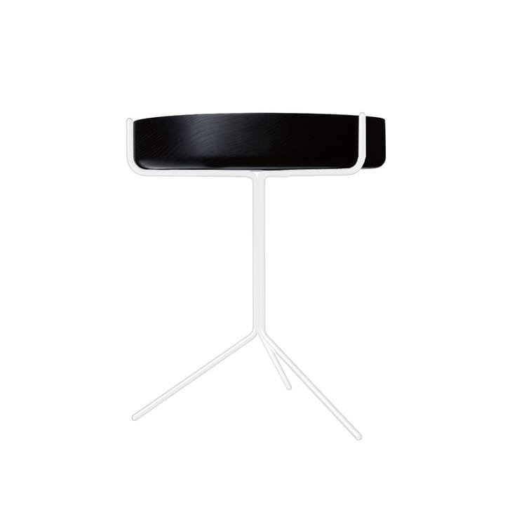 Drum table - Black glazed-h.46cm-white stand - Swedese