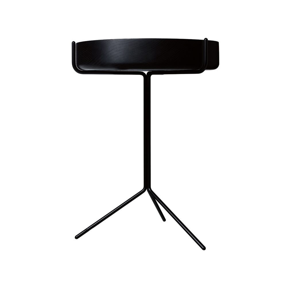Swedese Drum table Black glazed-h.56cm-black stand | Scandinavian Design | Side tables | Black