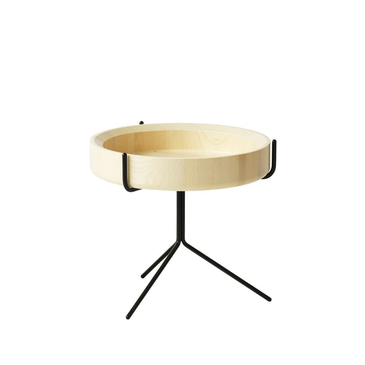 Drum table - Natural lacquer-h.36cm-black stand - Swedese