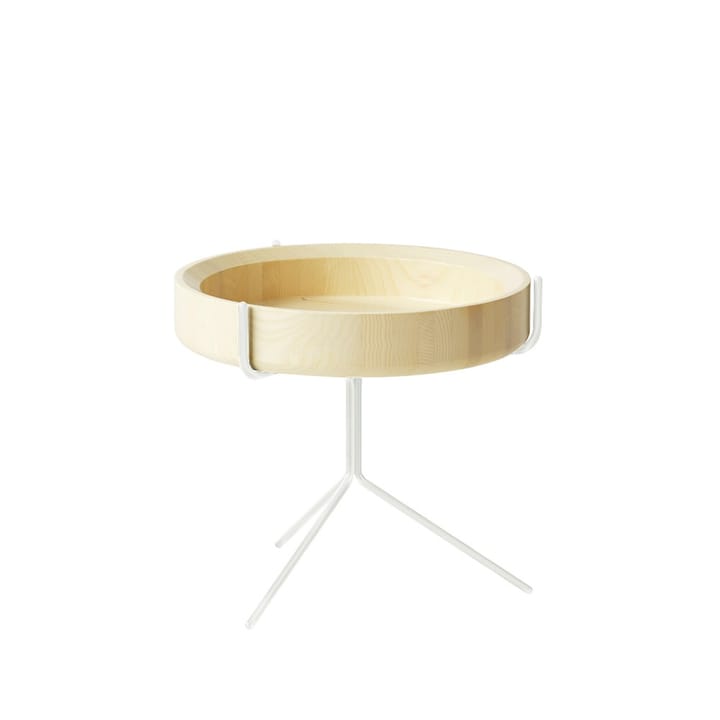 Drum table - Natural lacquer-h.36cm-white stand - Swedese