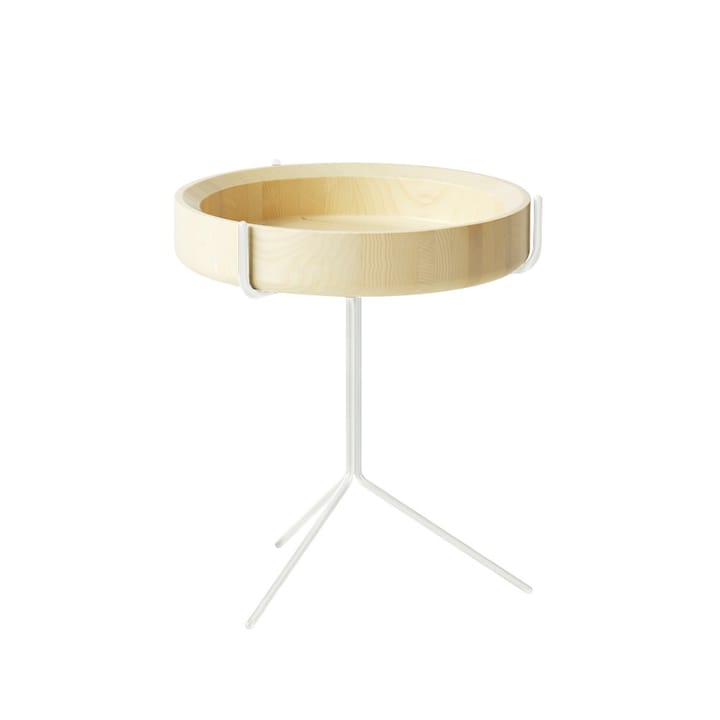 Drum table - Natural lacquer-h.46cm-white stand - Swedese