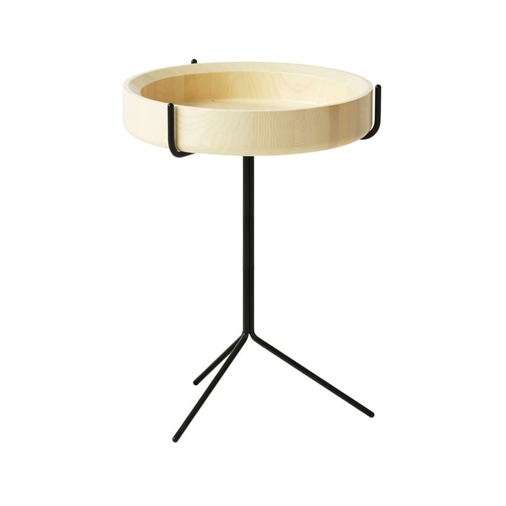 Drum table - Natural lacquer-h.56cm-black stand - Swedese