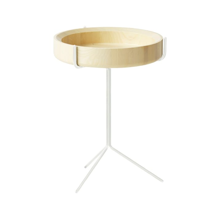 Drum table - Natural lacquer-h.56cm-white stand - Swedese