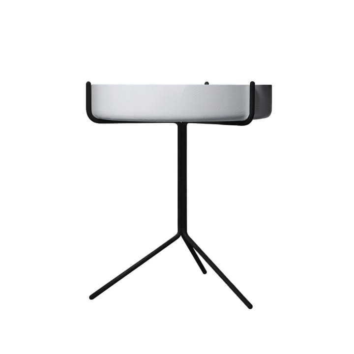 Drum table - White glazed-h.46cm-black stand - Swedese
