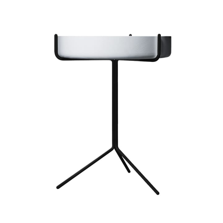 Drum table - White glazed-h.56cm-black stand - Swedese