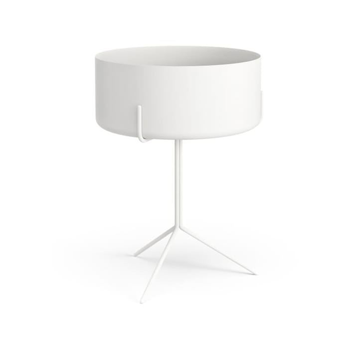 Drum table - White, plant pot - Swedese
