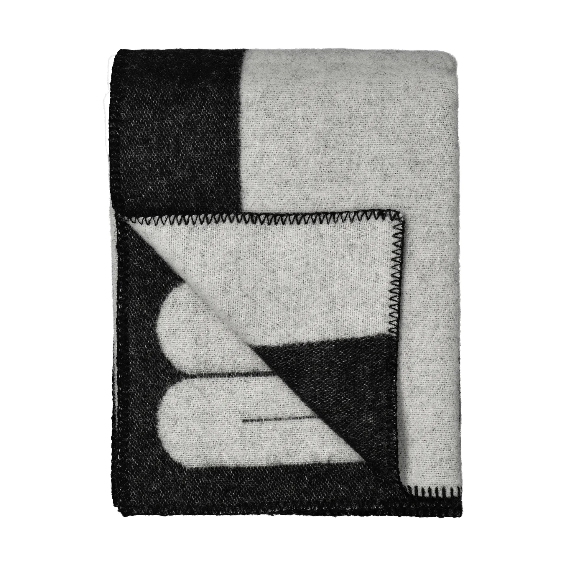 Duality plaid 130x180 cm, Black-light grey Swedese