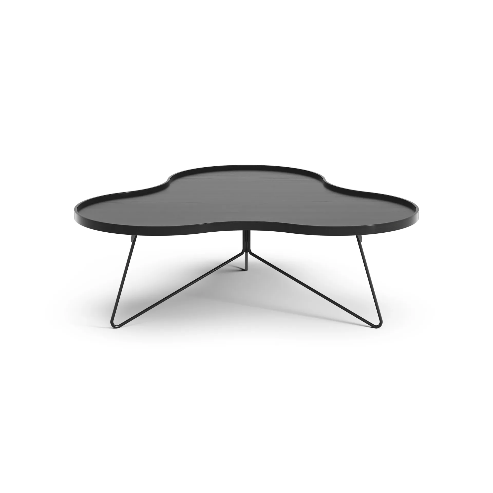 Flower mono table 107x114 cm, H39 cm Ash black glazed Swedese