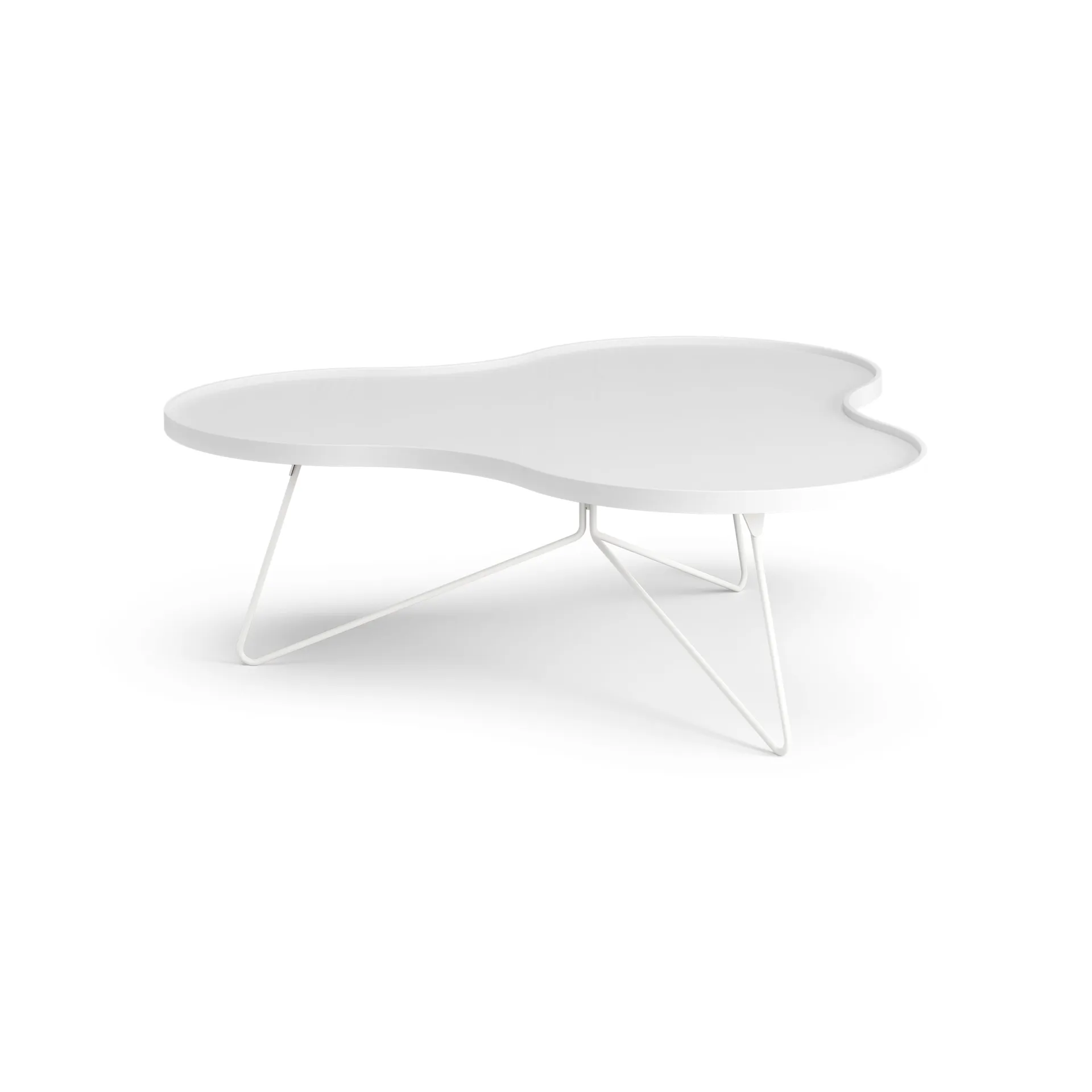 Flower mono table 107x114 cm, H39 cm Ash White glazed Swedese