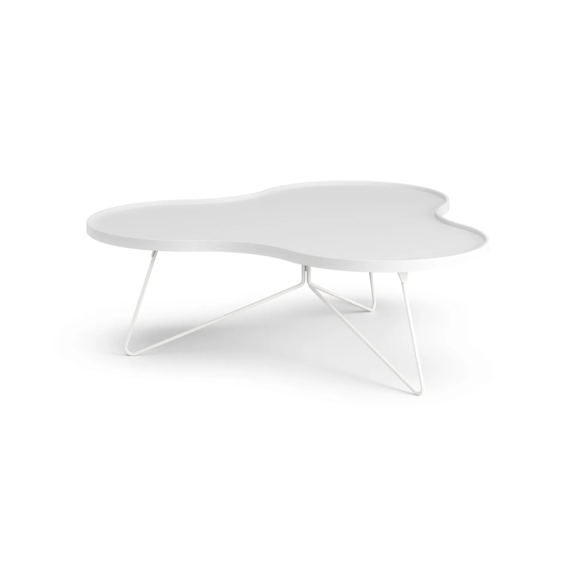 Flower mono table 107x114 cm, H39 cm Ash White glazed Swedese