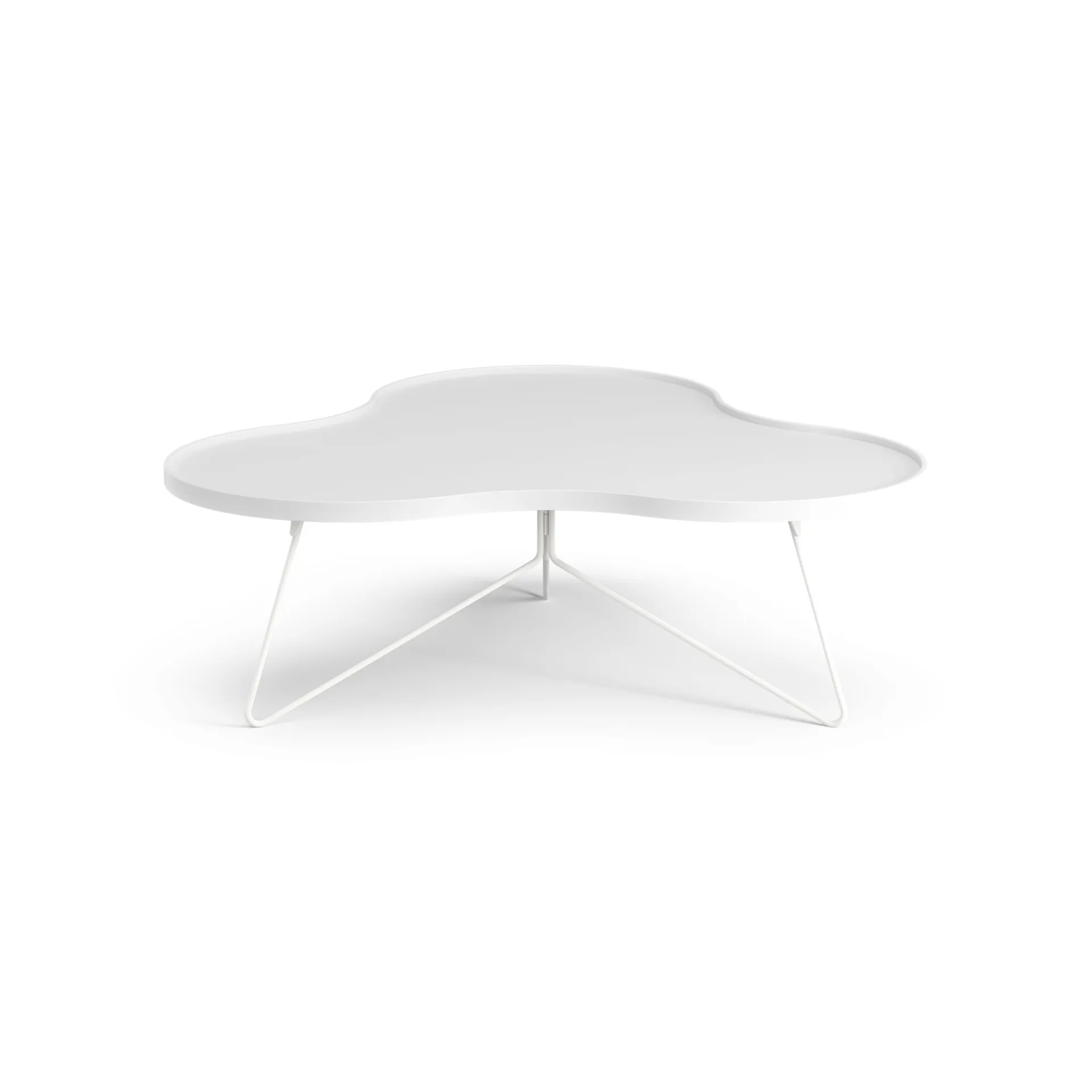 Flower mono table 107x114 cm, H39 cm Ash White glazed Swedese