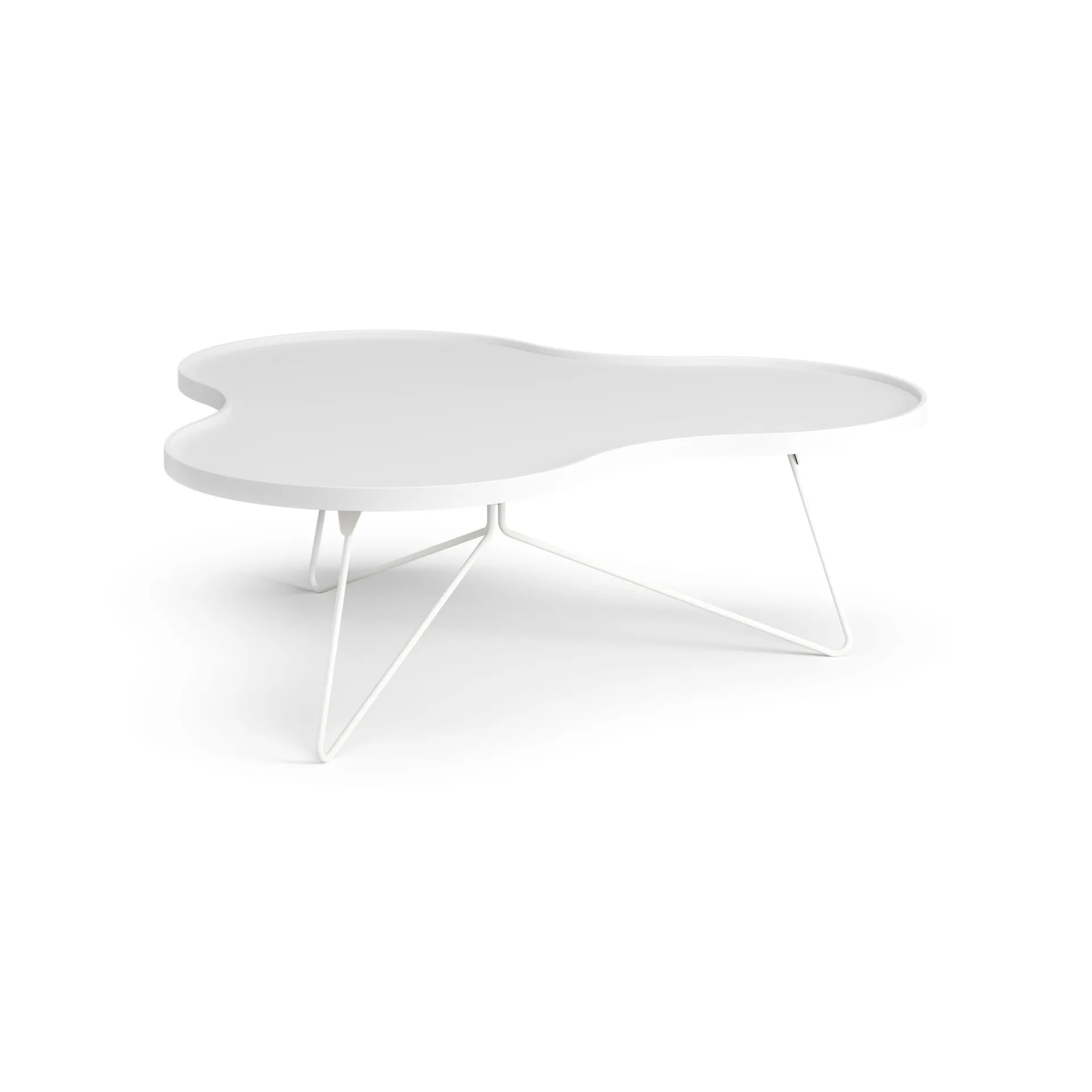 Flower mono table 107x114 cm, H39 cm Ash White glazed Swedese