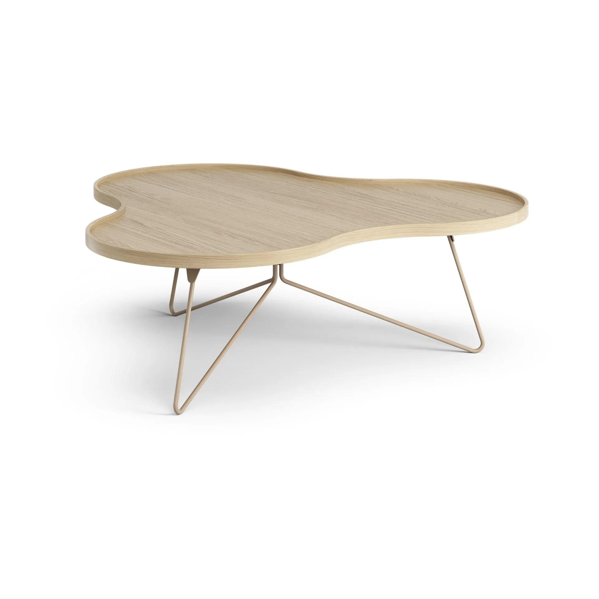 Flower mono table 107x114 cm, H39 Oak lacquered-nutmeg RAL1019 Swedese