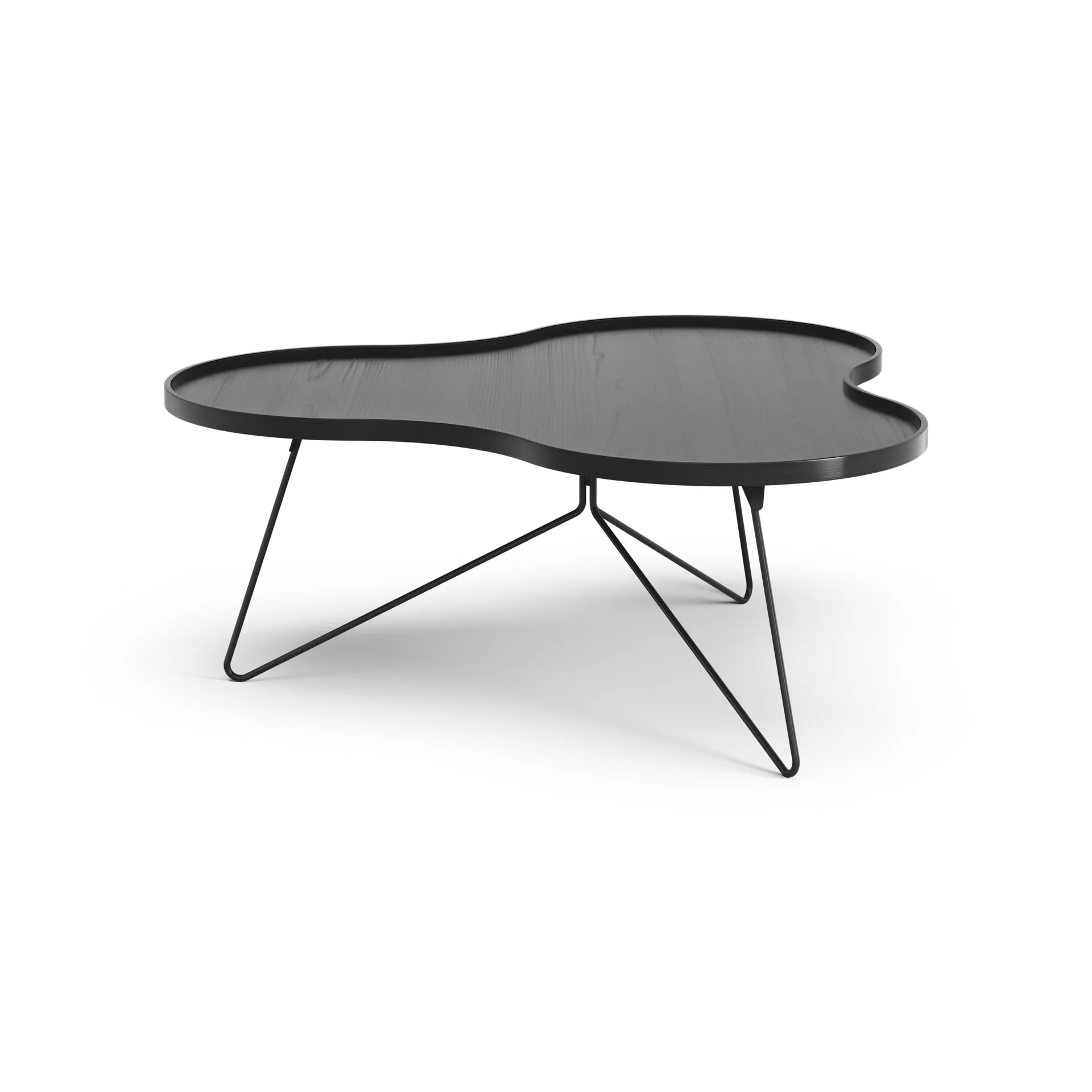 Flower mono table 107x114 cm, H45 cm Ash black glazed Swedese