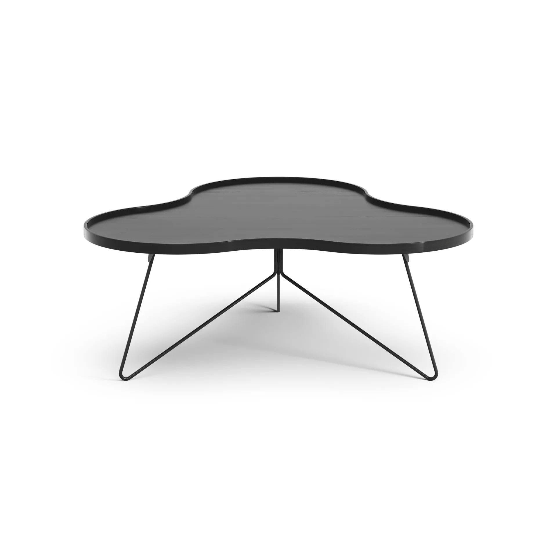 Flower mono table 107x114 cm, H45 cm Ash black glazed Swedese