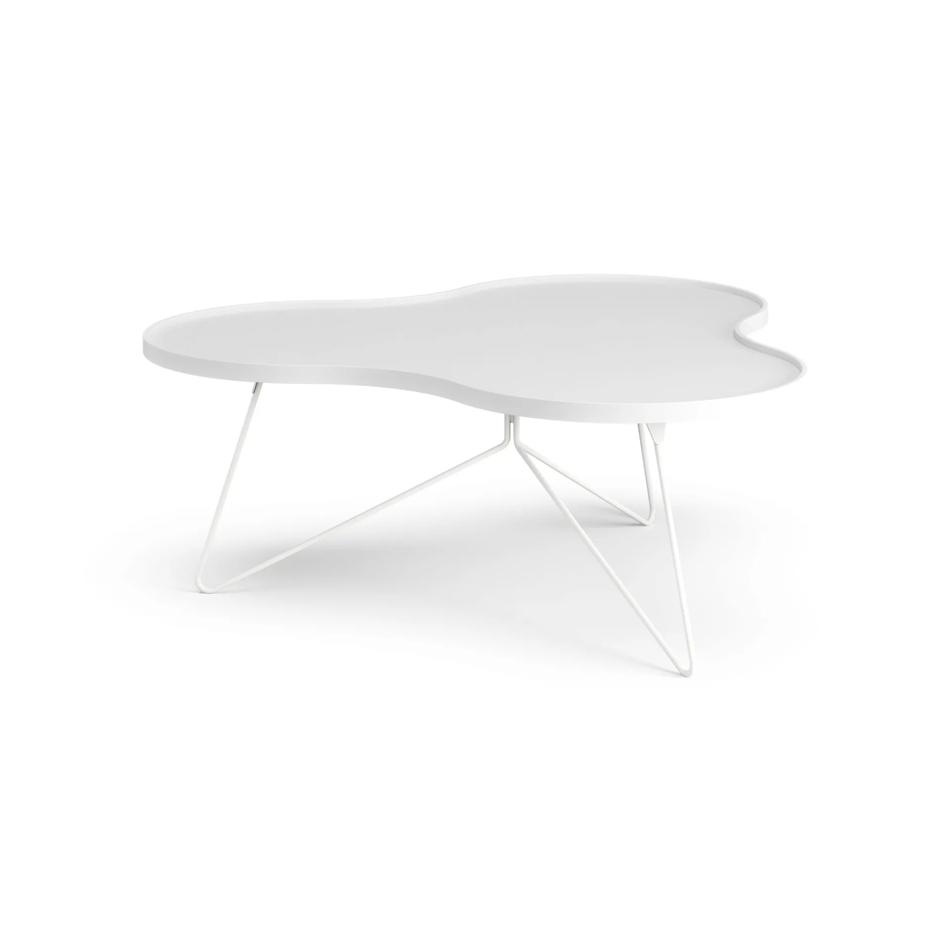 Flower mono table 107x114 cm, H45 cm Ash White glazed Swedese