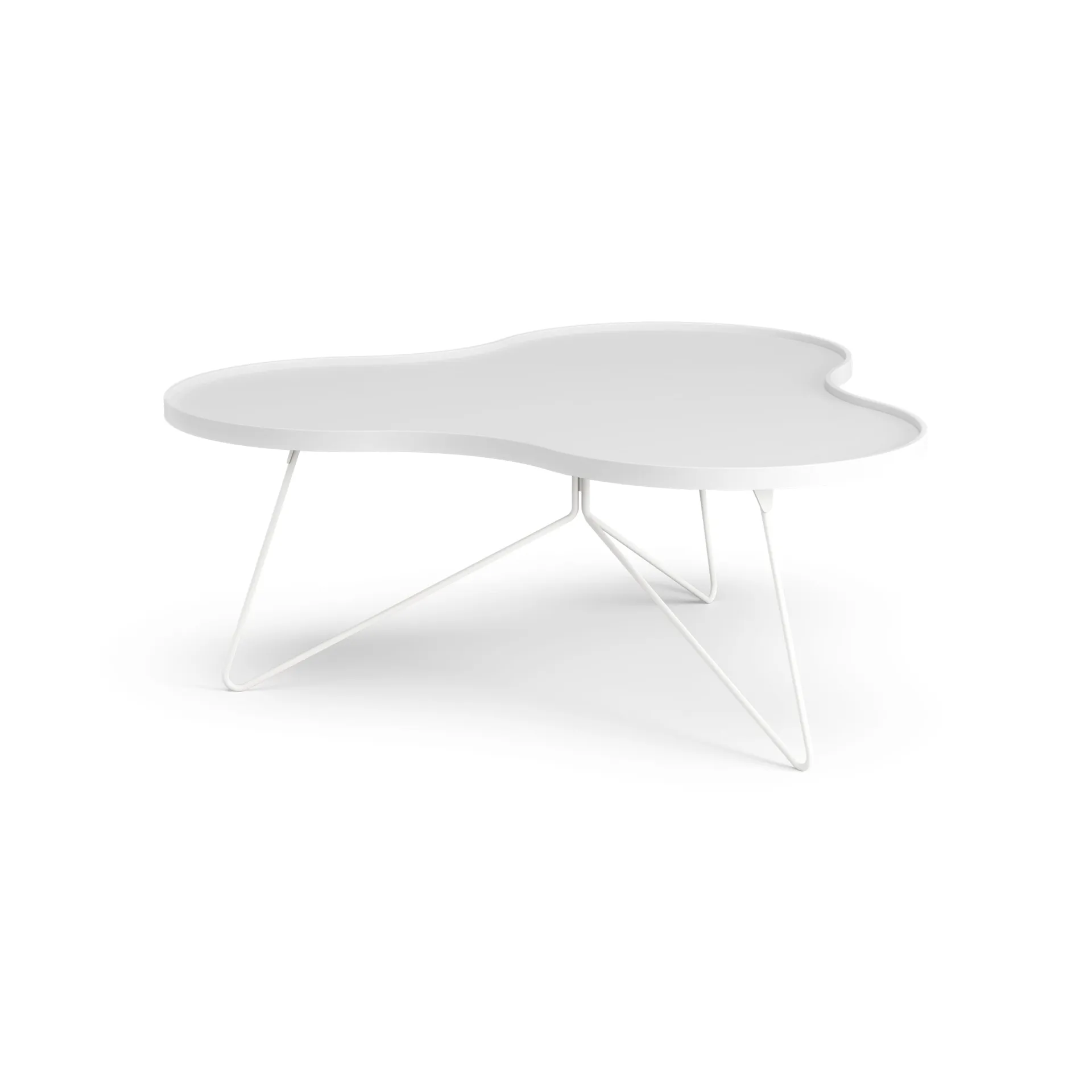 Flower mono table 107x114 cm, H45 cm Ash White glazed Swedese