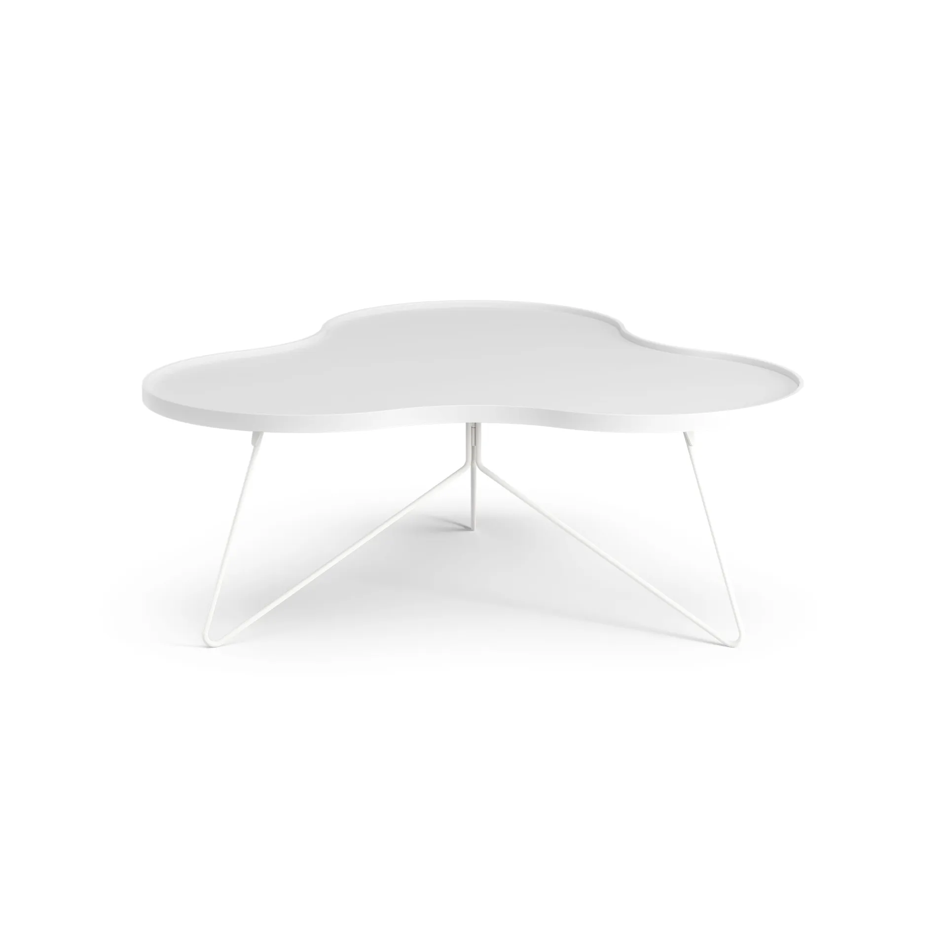 Flower mono table 107x114 cm, H45 cm Ash White glazed Swedese