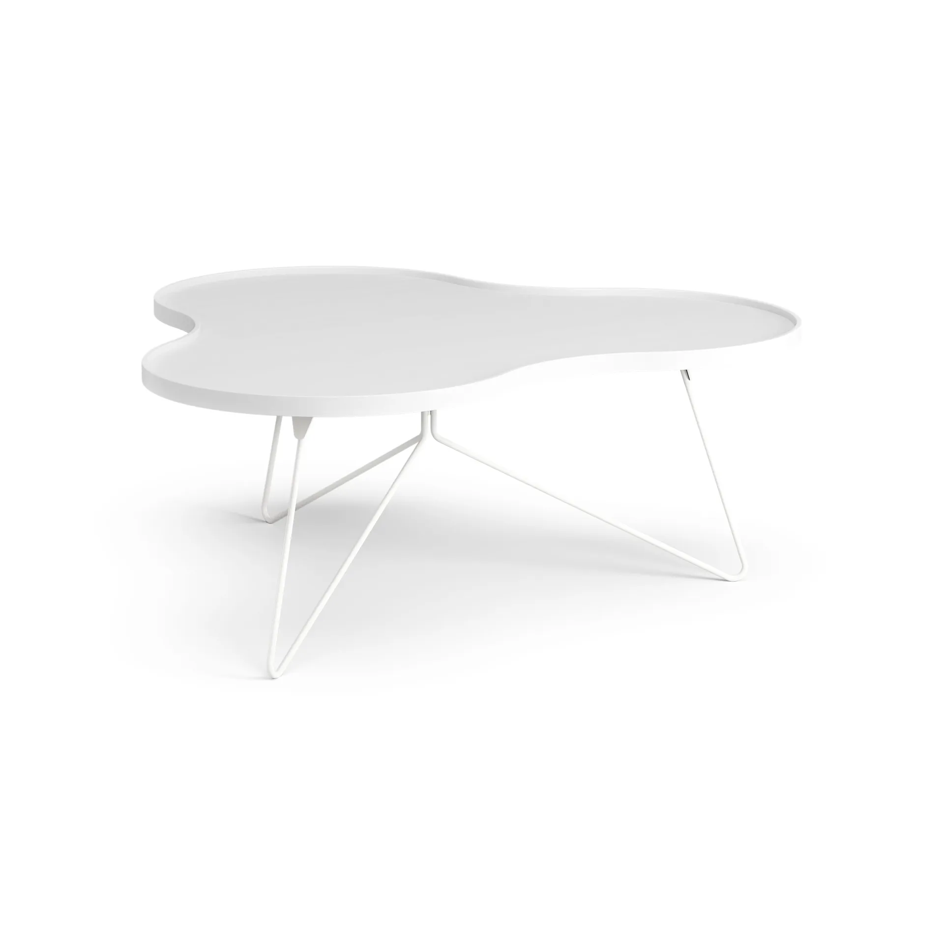 Flower mono table 107x114 cm, H45 cm Ash White glazed Swedese