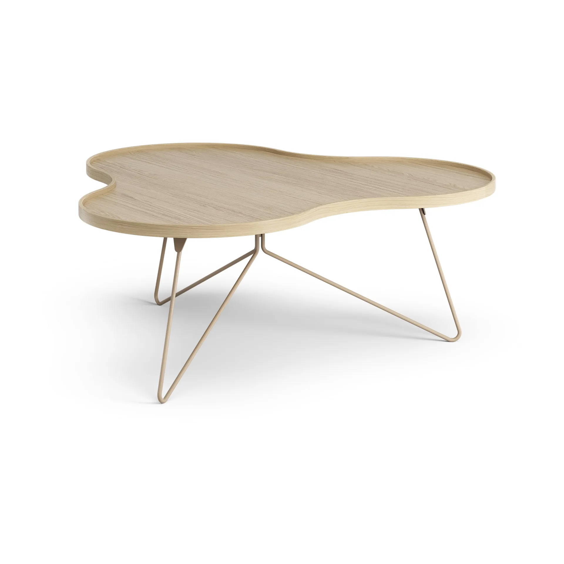 Flower mono table 107x114 cm, H45 Oak lacquered-nutmeg RAL1019 Swedese