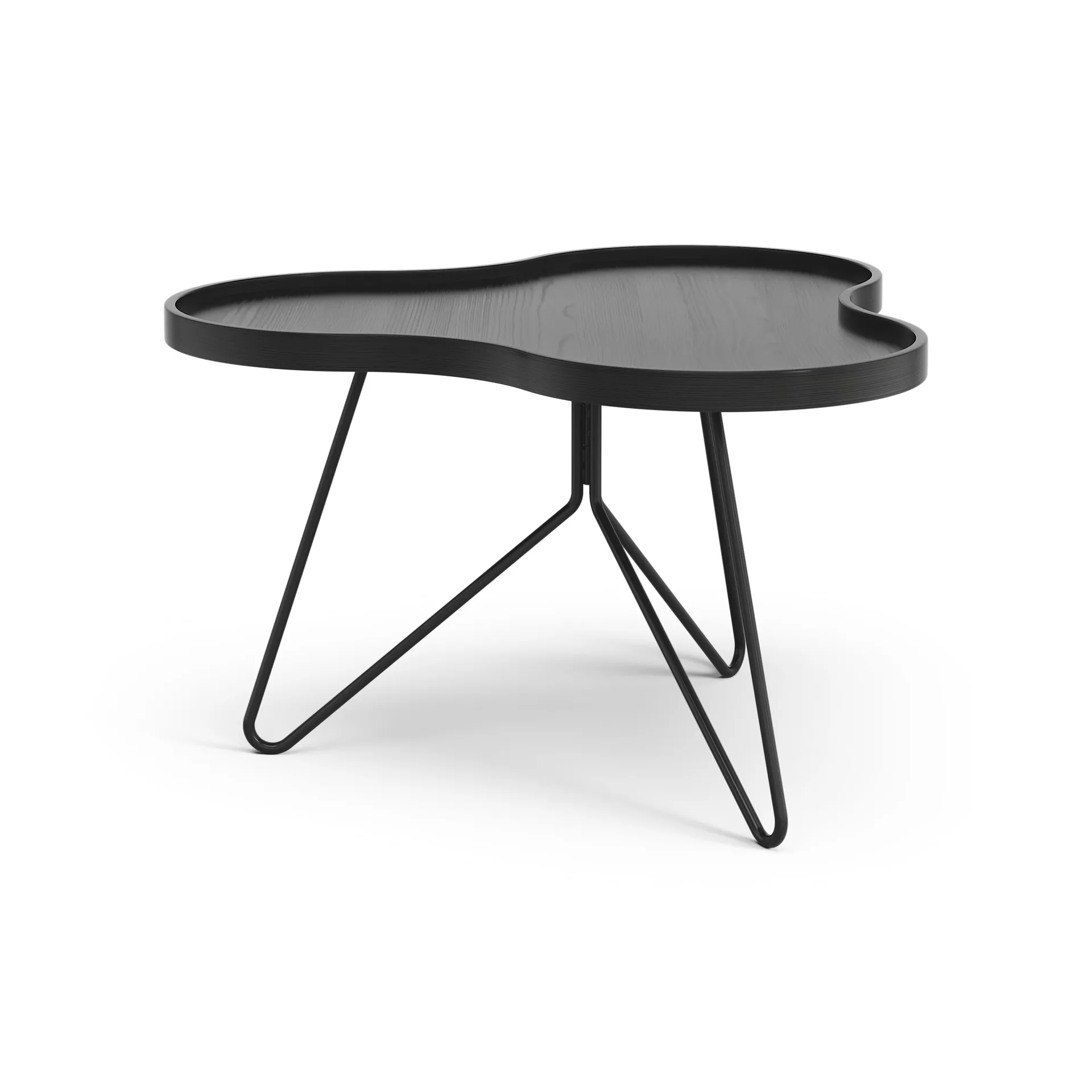 Flower mono table 62x66 cm, H39 cm Ash black glazed Swedese