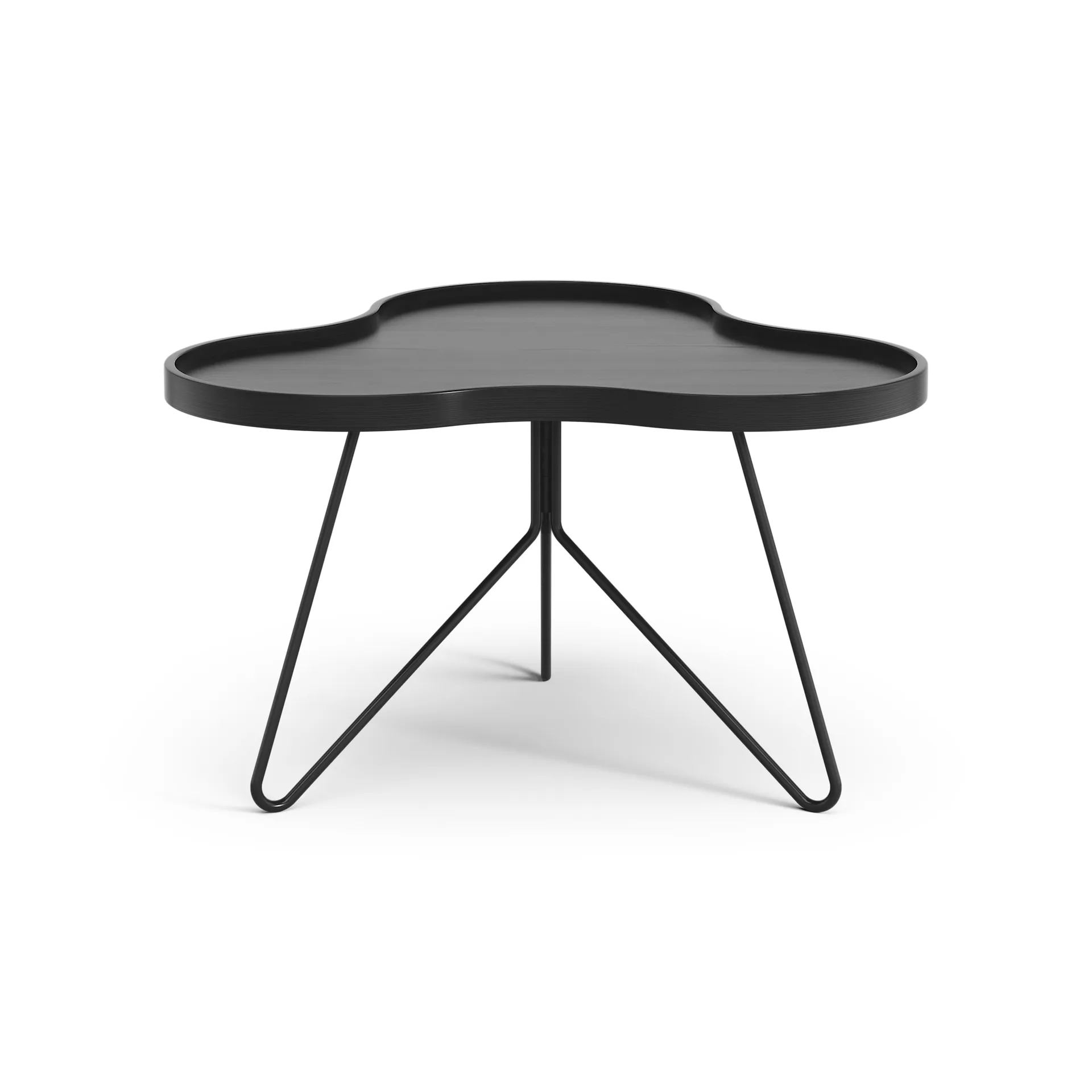 Flower mono table 62x66 cm, H39 cm Ash black glazed Swedese