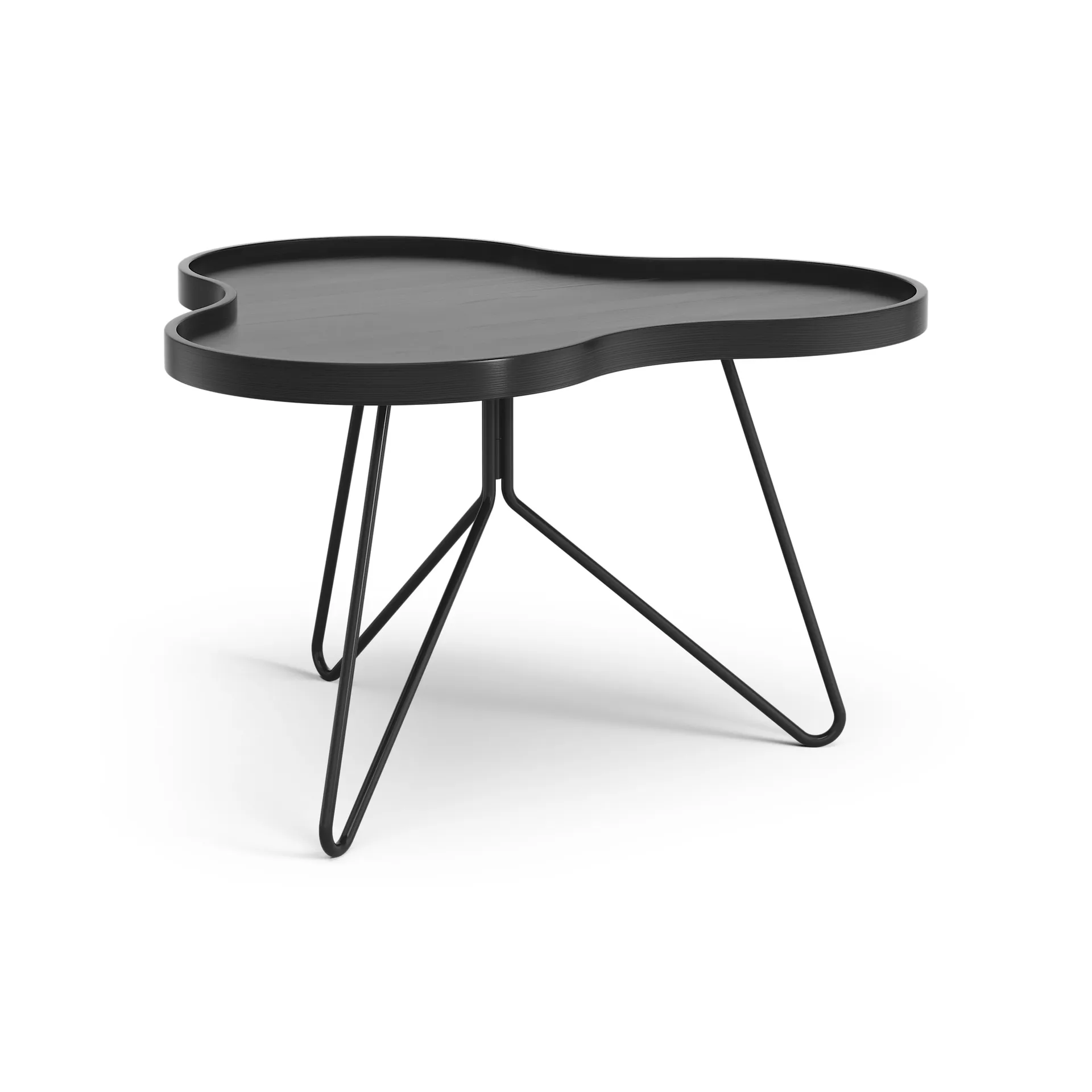Flower mono table 62x66 cm, H39 cm Ash black glazed Swedese