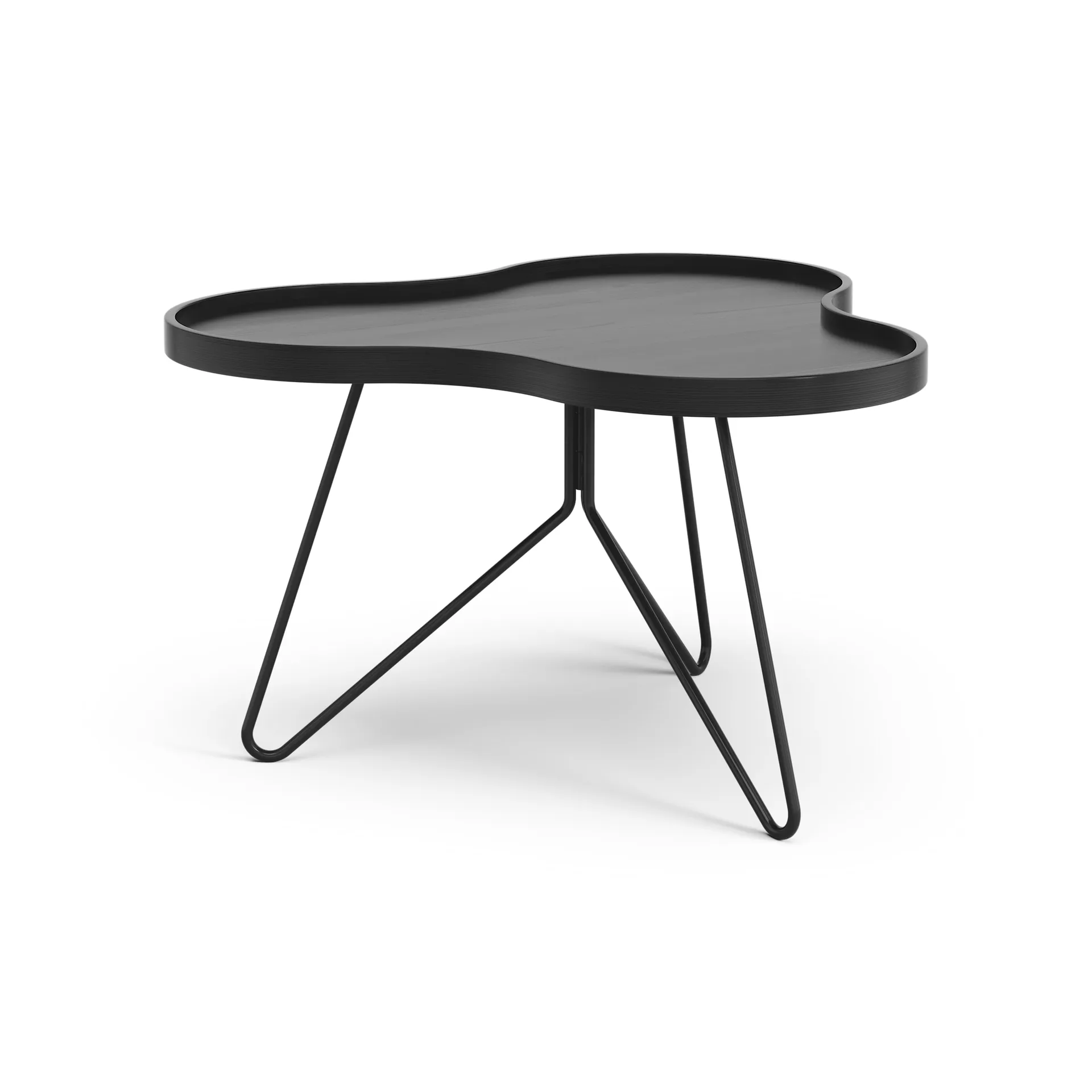 Flower mono table 62x66 cm, H39 cm Ash black glazed Swedese