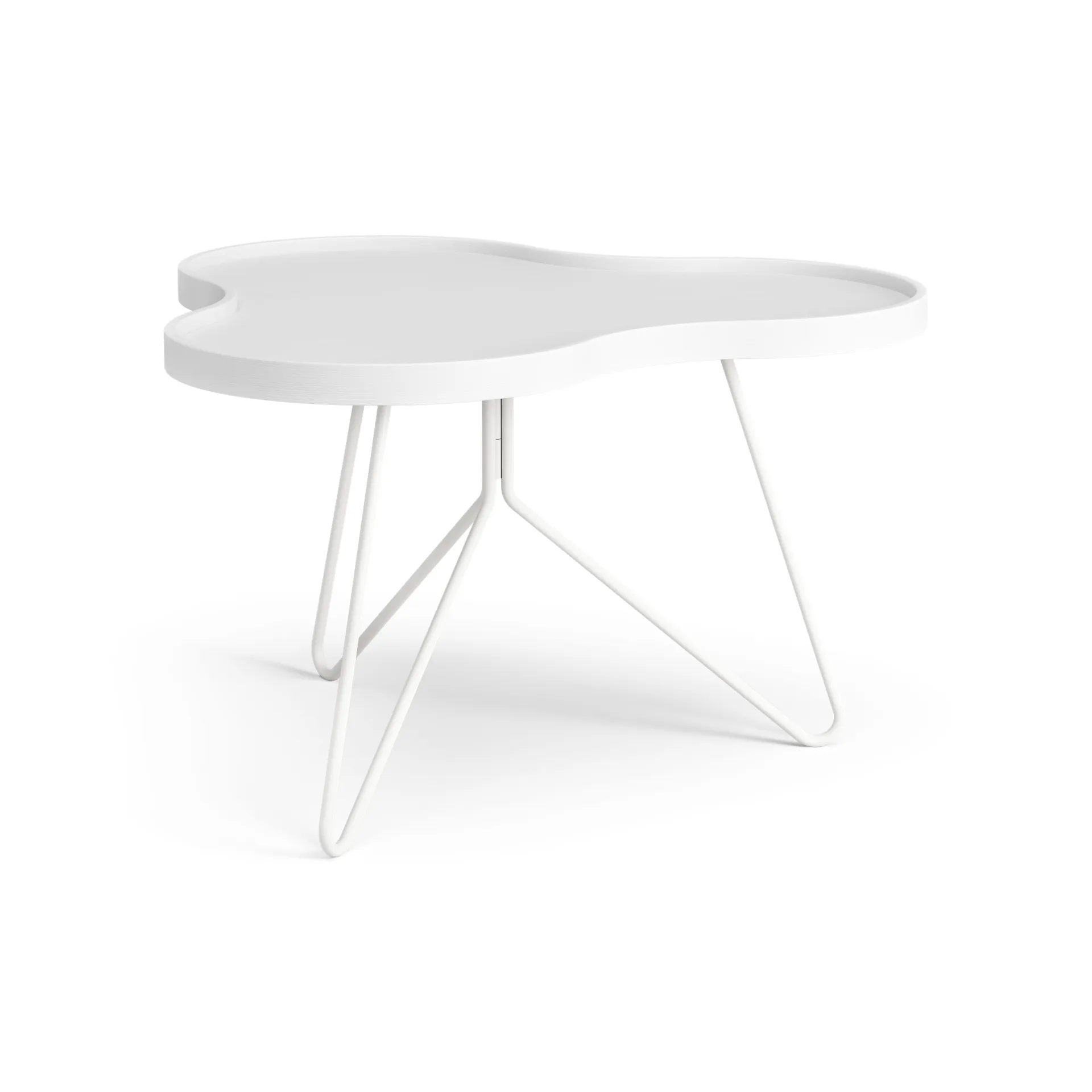 Flower mono table 62x66 cm, H39 cm Ash White glazed Swedese