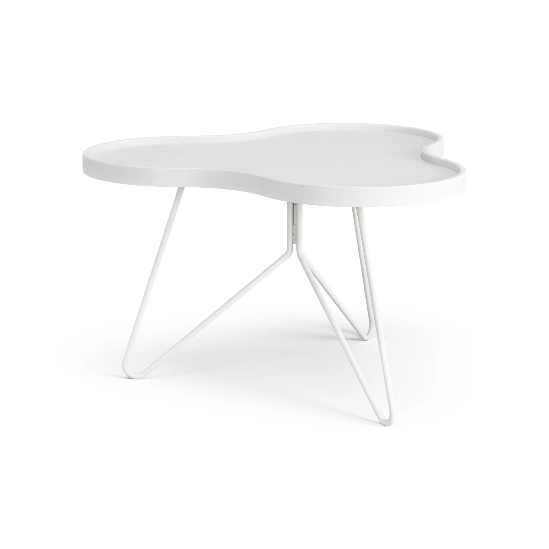 Flower mono table 62x66 cm, H39 cm Ash White glazed Swedese