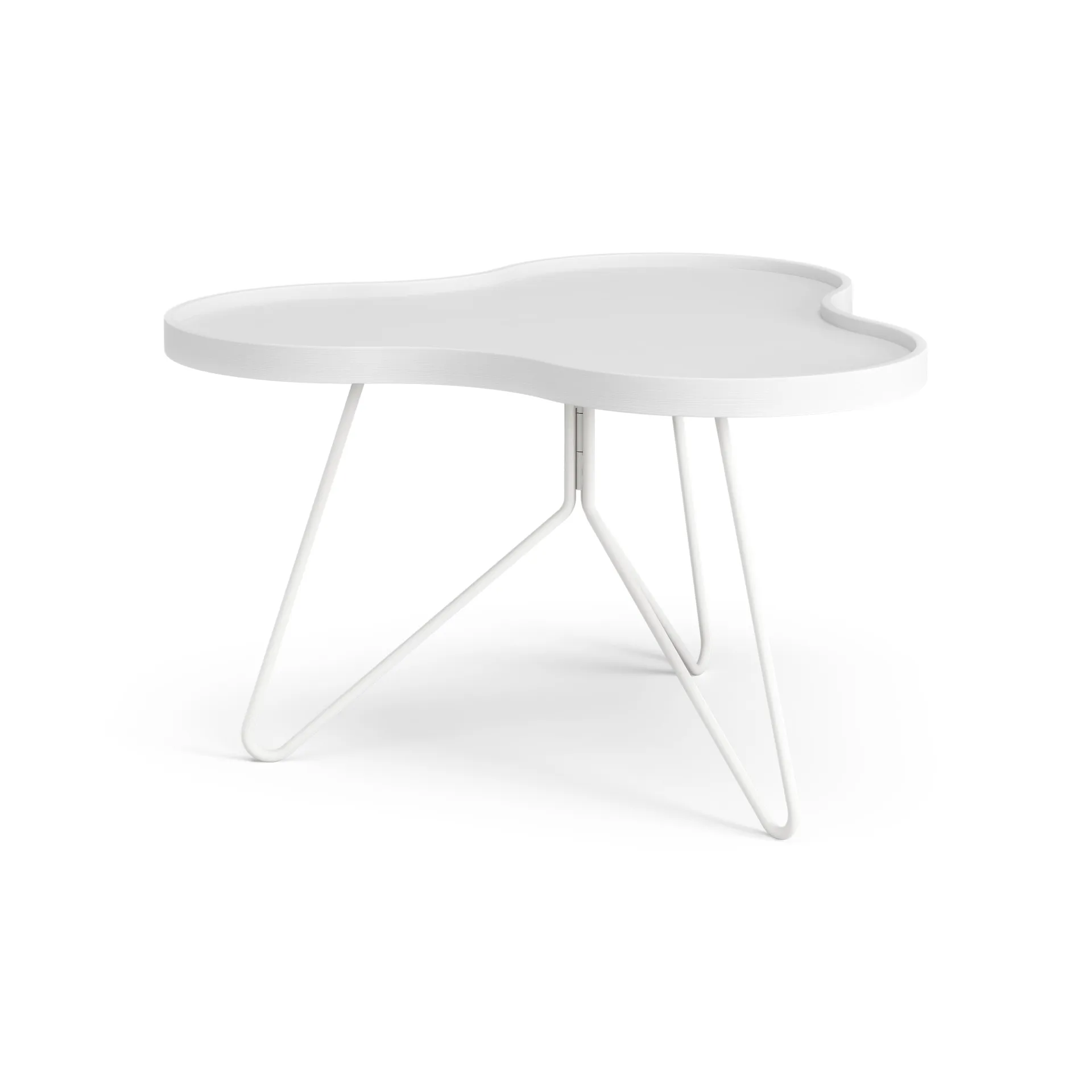 Flower mono table 62x66 cm, H39 cm Ash White glazed Swedese
