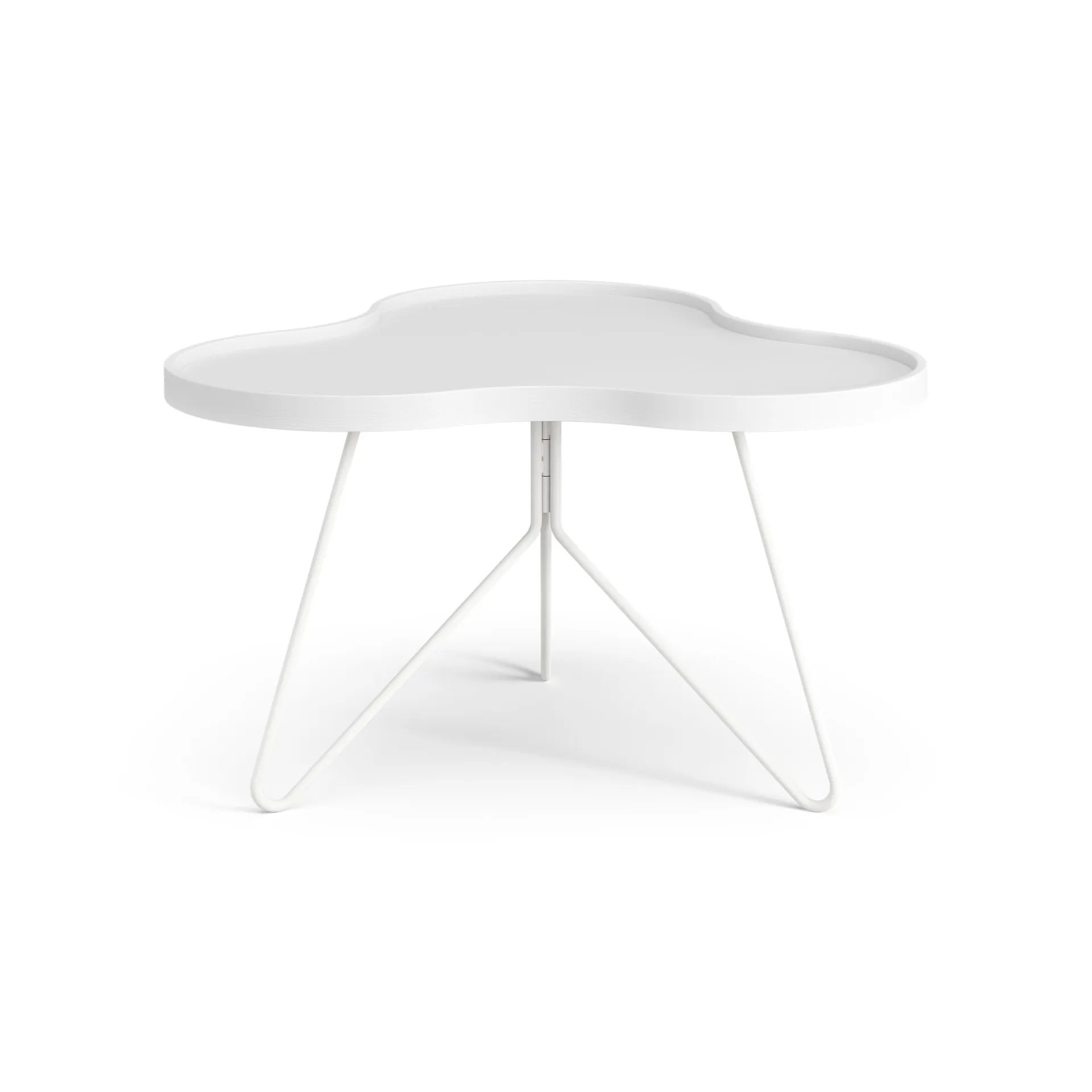Flower mono table 62x66 cm, H39 cm Ash White glazed Swedese