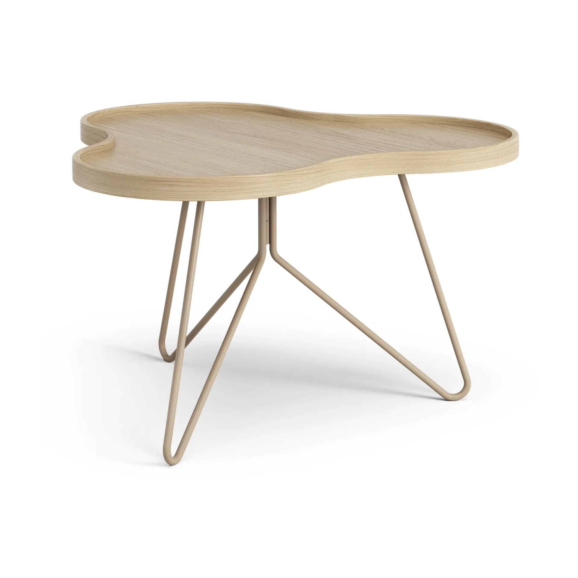 Flower mono table 62x66 cm, H39 Oak lacquered-nutmeg RAL1019 Swedese