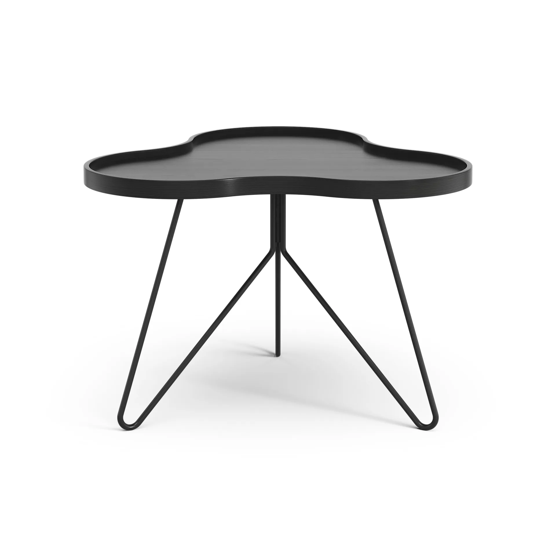 Flower mono table 62x66 cm, H45 cm Ash black glazed Swedese