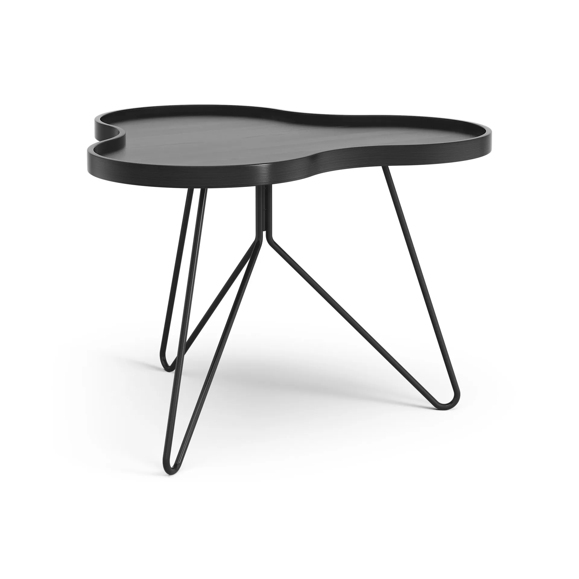 Flower mono table 62x66 cm, H45 cm Ash black glazed Swedese