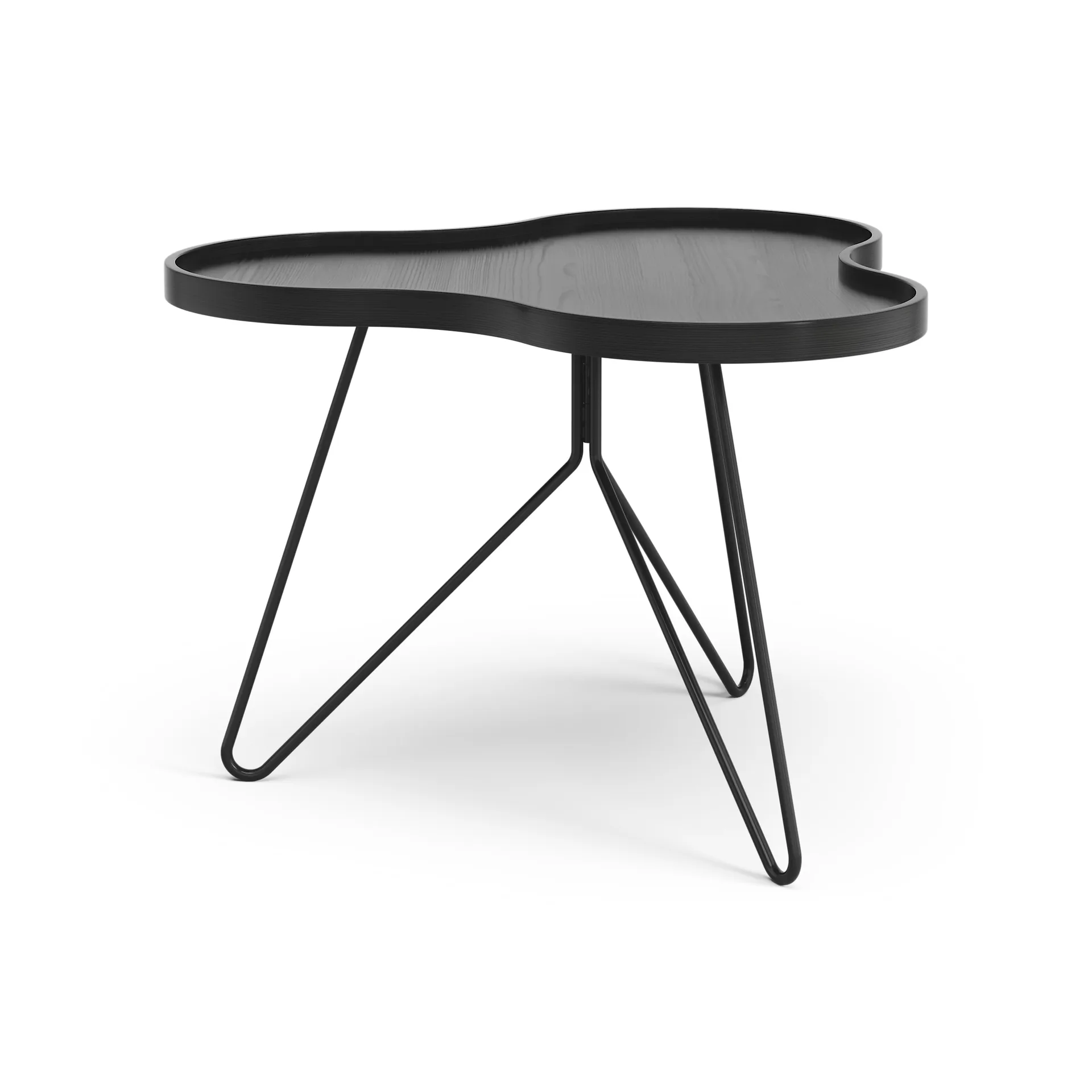 Flower mono table 62x66 cm, H45 cm Ash black glazed Swedese